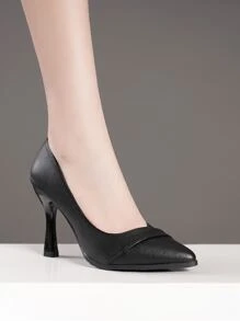 Đúng mốt Của phụ nữ Giường đơn Gầy Cao gót Cao gót , Tối giản Pointed Toe Giày nữ Baotou - màu đen - Xem 4