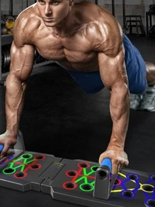 Tabla De Flexiones Multifunción Para Fitness Push-up Entrenamiento Portátil, Multifunción Plegable 10 en 1 Asas de Empuje Para Piso. - Multicolor - Ver 1