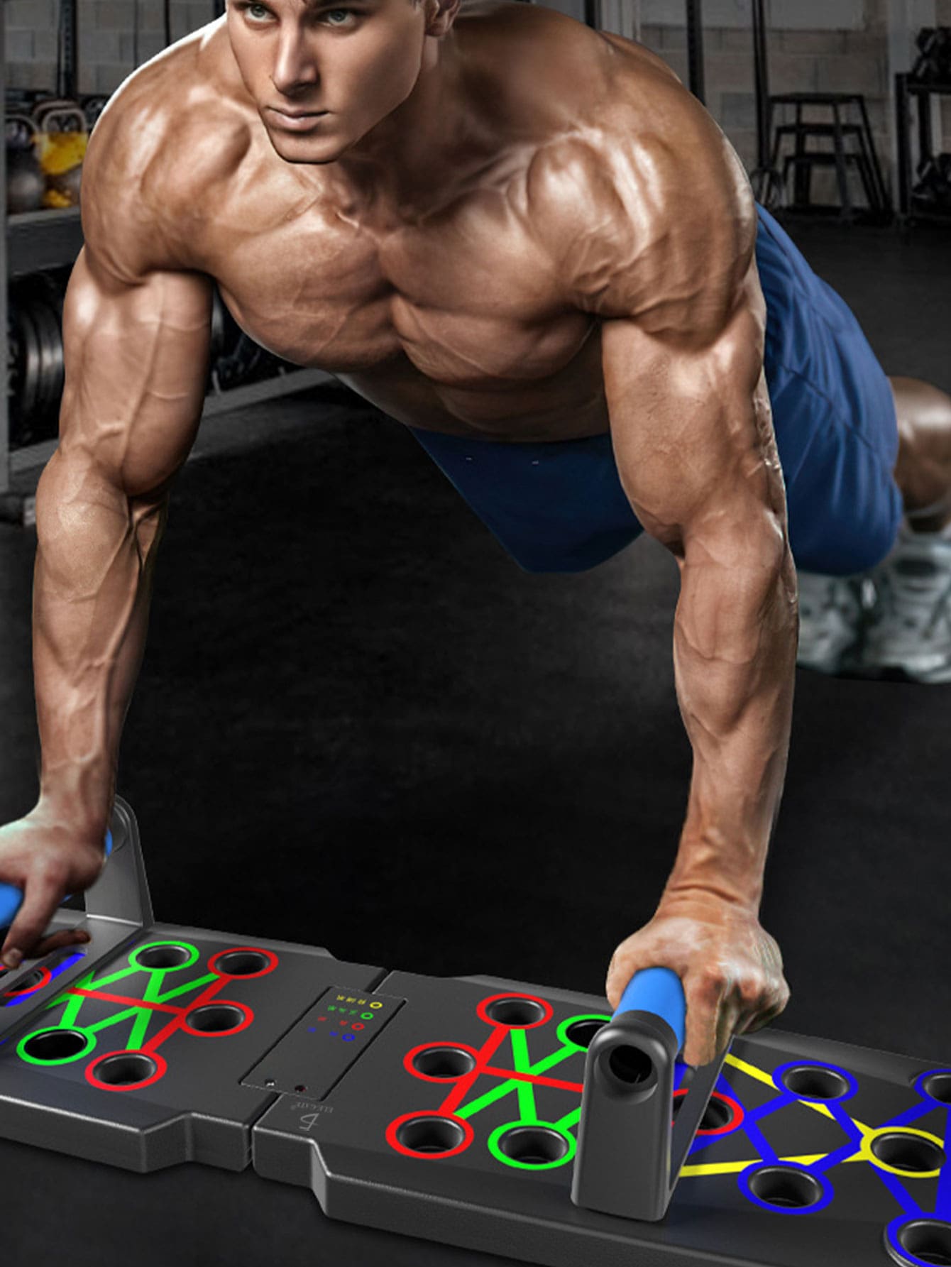 Tabla De Flexiones Multifunción Para Fitness Push-up Entrenamiento Portátil, Multifunción Plegable 10 en 1 Asas de Empuje Para Piso. - Multicolor - Ver 1