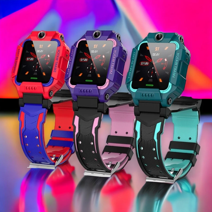 Q19 - Reloj inteligente impermeable para niños, rastreador GPS, pantalla táctil - Rosa - Ver 1