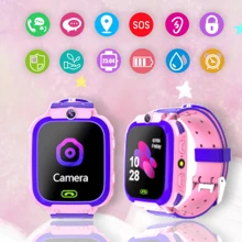 Q19 - Reloj inteligente impermeable para niños, rastreador GPS, pantalla táctil - Rosa - Ver 2