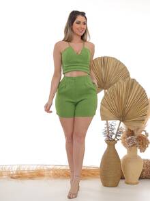 Women Two-piece Outfits - 橄欖綠 - 查看 4