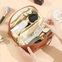 Túi đựng đồ du lịch, Túi đựng đồ trang điểm, Túi đựng mỹ phẩm, Túi đựng đồ đi nghỉ, Túi đựng đồ trang điểm dung tích lớn, Đựng son môi, Cọ, Chăm sóc da, Điện thoại di động, Tiền xu, Đồ dùng nhỏ, Dùng cho gia đình, Quà tặng, Kỳ nghỉ và Lễ hội Halloween Giáng sinh Đa chức năng - màu nâu - Xem 3