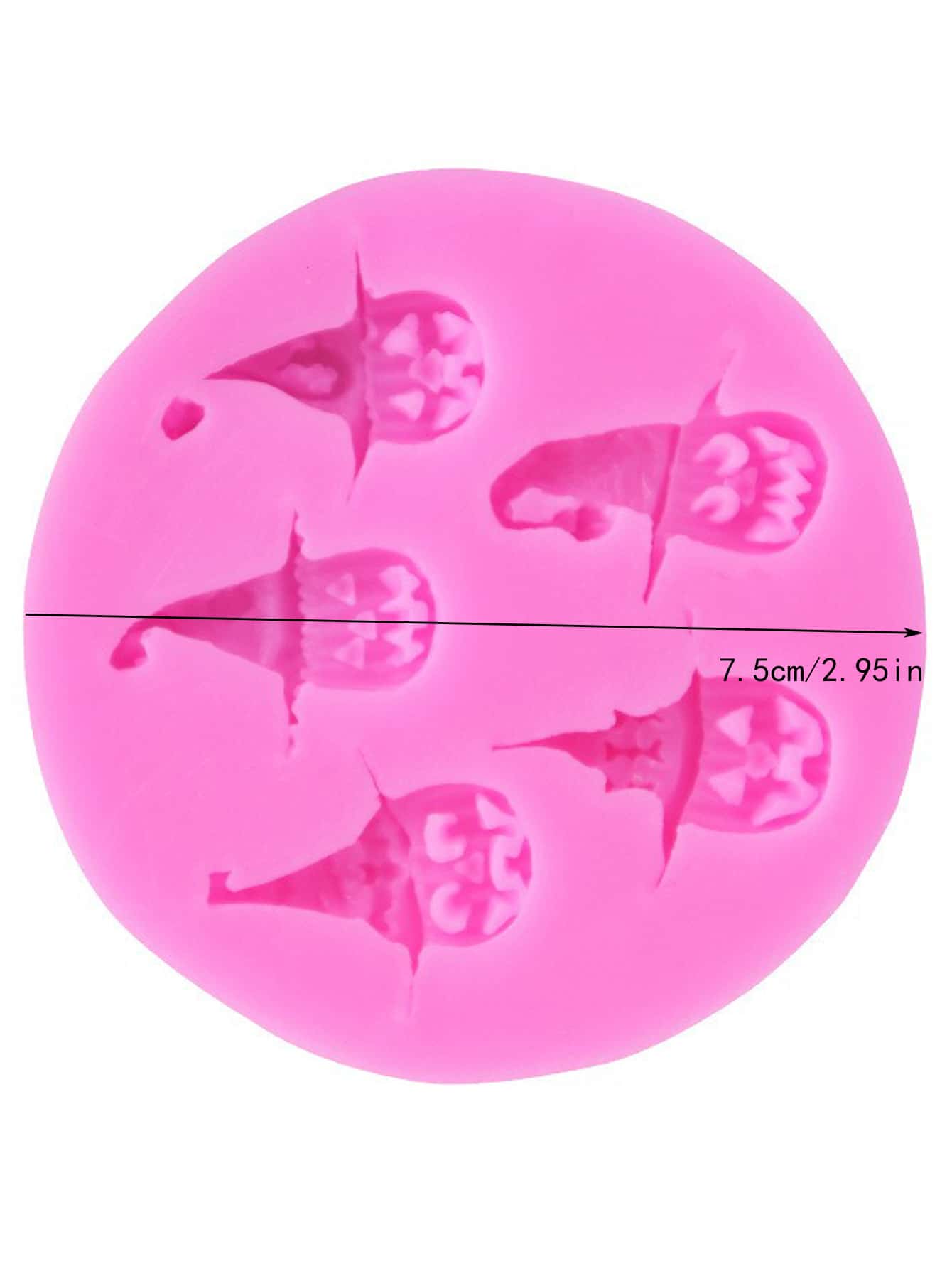 1入組粉色的南瓜形狀翻糖矽膠模具 - 粉色 - 查看 1