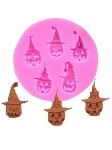 1入組粉色的南瓜形狀翻糖矽膠模具 - 粉色 - 查看 2