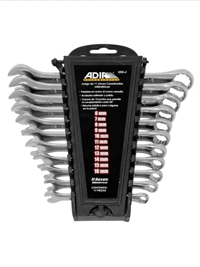 11 llaves combinada medida milimetricade 6, 7, 8, 9, 10, 11, 12, 13, 14, 15, 16mm