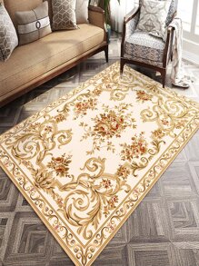 1pc Floral Pattern Decorative Carpet - Multicolor - View 1