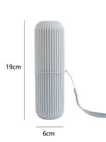 1 hộp đựng bàn chải đánh răng du lịch PP, Hộp đựng bàn chải đánh răng di động màu trắng hiện đại dành cho du lịch - trắng - Xem 4