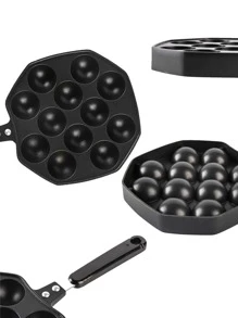 12 Cavities Household Takoyaki Maker Octopus Balls Grill Pan Baking Tools Machine Baking Tray Bakeware Tools - Black - View 3