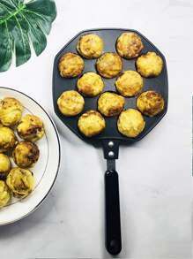 12 Cavities Household Takoyaki Maker Octopus Balls Grill Pan Baking Tools Machine Baking Tray Bakeware Tools - Black - View 2