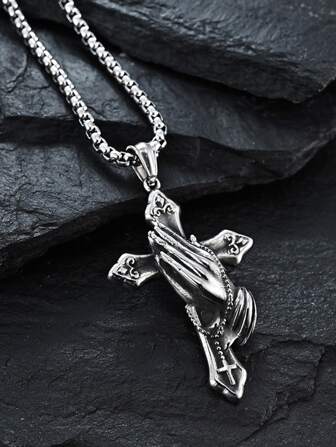 時尚個性十字吊墜項鍊適合男士,精美配件