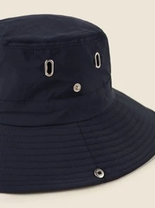 1 pieza Sombrero cubo impermeable con cordón, gorra de protección solar casual para exteriores - Azul Marino - Ver 3