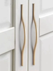 1入組金色簡約風&時尚門把手,櫥櫃手柄,衣櫃拉手柄 - 金色 - 查看 3