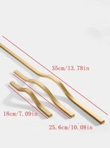 1入組金色簡約風&時尚門把手,櫥櫃手柄,衣櫃拉手柄 - 金色 - 查看 4