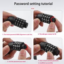 山地車鎖可攜式防盜電動車/摩托車密碼鎖自行車環鎖鋼絲環鎖騎行裝備 - 黑色 - 查看 10