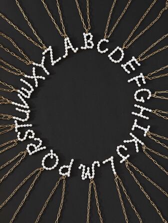 1 pièce Collier Européen Et Américain Style À La Mode Dernier alphabet Design Métallique