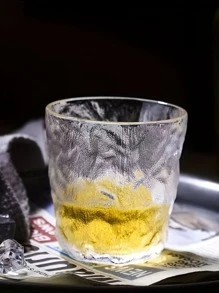 1pc Glacier Pattern Glass Cup, Suitable For Water, Tea, Coffee - Clear - View 8