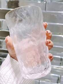1pc Glacier Pattern Glass Cup, Suitable For Water, Tea, Coffee - Clear - View 9