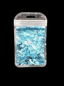 10g藍綠色藍色混合指甲金蔥粉亮片閃閃發光六邊形造型粗薄片適用於凝膠指甲 - 水鴨藍 - 查看 2