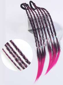 2 cái/bộ Phụ kiện tóc cho bé gái Tóc giả tổng hợp bện màu gradient, Tóc tết - Màu tím  Violet - Xem 1