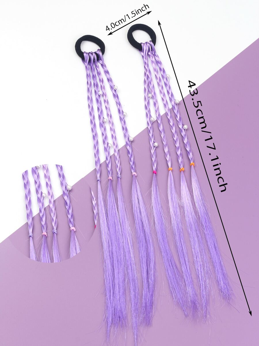 2 piezas Trenza de pelo sintético medio - Púrpura polvoriento - Ver 1