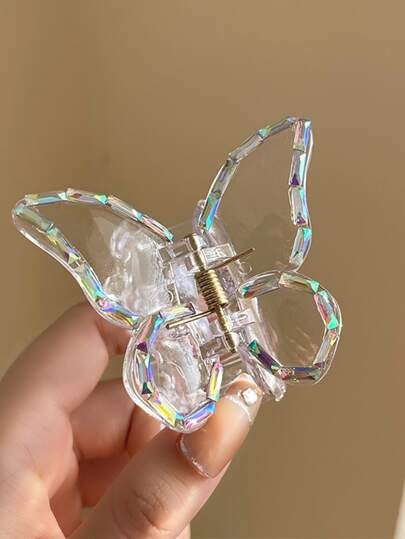 1pc Cute Vintage Geometric Transparent Girl's Hair Clip With Butterfly, Shiny Sequins And Shark Shape,Gifts,Travel,Gifts For Women,Hair Stuff,Stocking Stuffers,Stocking Stuffers,Stocking Fillers,Stocking Stuffers For Women,Stocking Fillers Women,Christmas Gifts,Gifts,Christmas Stocking Fillers,Gifts For Women,Gift,Christmas Gift,Stocking Stuffers For Adults,Stocking Fillers For Adult,Hair Stuff,Women's Accessories,Stocking Stuffer,Coming-Of-Age Hair Accessory,Christmas Hair Accessories,Gift Ideas For Women,Beauty Stocking Fillers,Christmas Gifts For Women