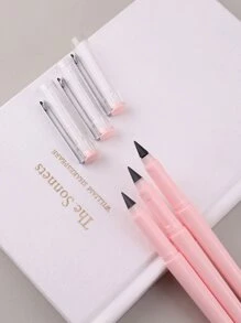 1/2/4支装无限可擦铅笔，HB笔芯，无需削尖，可爱文具，萌系学习用品 - 粉色 - 查看 3