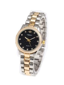 1pc Simple & Casual Fashionable Women's Watch Set With Business Style Stainless Steel Strap Quartz Movement, An Elegant Gift For Female Students