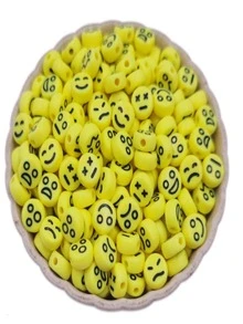 2500 4mm Yellow Faces For Making Bracelets Wholesale - 黑色 - 查看 1