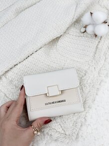 SOUTHLAND&KANGAROO 字母时尚零钱包小号双折超薄女士钱包迷你薄款轻便多层便携式身份证信用卡简约时尚现代商务周年纪念圣诞节情人节生日礼物情侣礼物女孩礼物女士礼物女包学校用品学校宿舍及返校女士钱包钱包小钱包 - 白色 - 查看 2