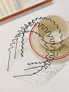 Đen Kim loại Dây buộc tóc Với Xoăn Sóng Hình dạng Thiết kế , Vô hình Và Không trượt Đối với Tóc đuôi ngựa - màu đen - Xem 6