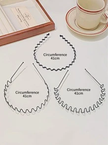 Đen Kim loại Dây buộc tóc Với Xoăn Sóng Hình dạng Thiết kế , Vô hình Và Không trượt Đối với Tóc đuôi ngựa - màu đen - Xem 2