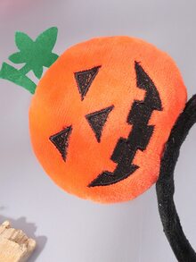 Halloween Happy Pumpkin Expression Headband & Hair Clip Set, Funny Prop For Costume Party, 1set/1pc - Black - View 3