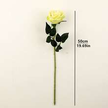 2 piezas Decoración 50cm artificial de terciopelo paño rosa , anti-oxidación flores , realista rosa ramo con tallo largo para casa boda fiesta - Verde - Ver 2