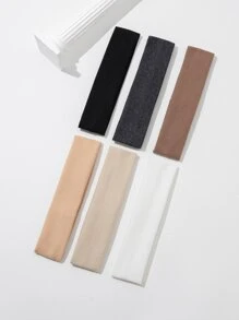 6入組/套女士素色滌綸時尚運動頭帶,適用於日常和通勤運動適用於返校 - 彩色 - 查看 2