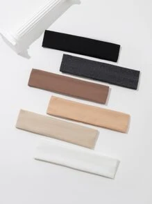 6入組/套女士素色滌綸時尚運動頭帶,適用於日常和通勤運動適用於返校 - 彩色 - 查看 1