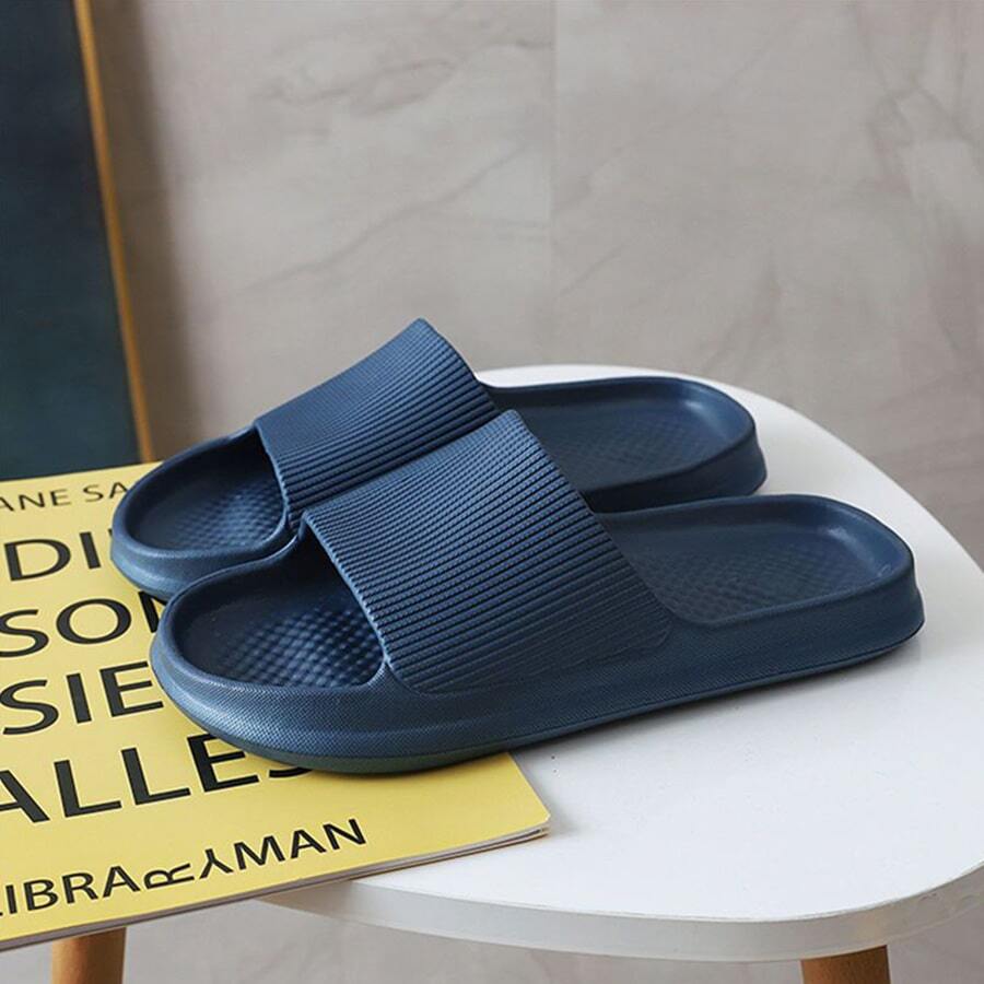 簡約風淋浴拖鞋男士浴室拖鞋 - 藏蓝色 - 查看 1