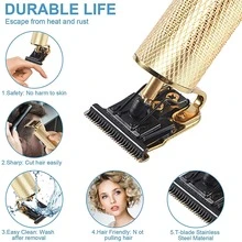 LARGNER全新產品T9電動理髮器雕刻疤痕理髮器剃刀油頭USB可充電金龍電動剃鬚刀鋅合金理髮器脫毛器 - 金色 - 查看 4