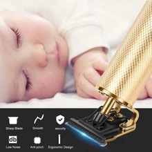 LARGNER全新產品T9電動理髮器雕刻疤痕理髮器剃刀油頭USB可充電金龍電動剃鬚刀鋅合金理髮器脫毛器 - 金色 - 查看 8
