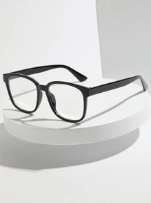 1 par de Monturas de gafas con lentes transparentes de estilo ojo de gato para estudiantes - Negro - Ver 1