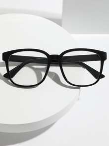 1 par de Monturas de gafas con lentes transparentes de estilo ojo de gato para estudiantes - Negro - Ver 2
