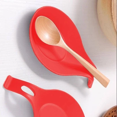 1 Gói Lớn Màu Đỏ Có Thể Giặt Được Muỗng Tựa, Muỗng Silicone Chịu Nhiệt Tại Nhà
