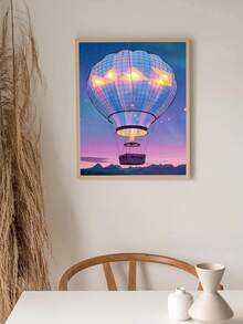 天空小氣球主題DIY鑽石畫家庭裝飾工藝,充分鑽孔圓形水鑽藝術品手工十字繡掛飾裝飾物 - 彩色 - 查看 2