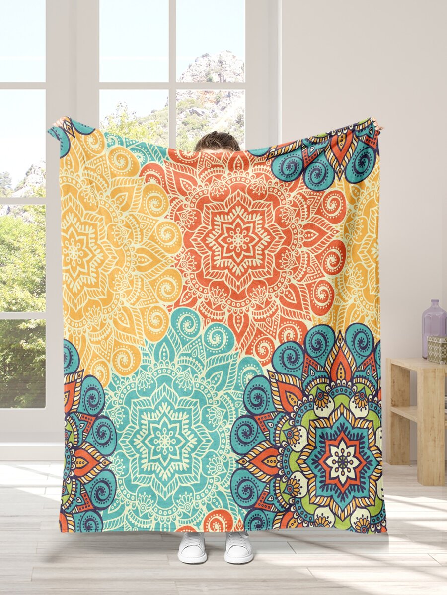 1 Miếng Boho Mandala In Hoa Chăn nỉ Flannel Đối với Sofa Và Giường , Ấm áp Và Thoải mái Nhà  Trang trí - Nhiều màu - Xem 1