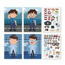 Occupational Diy Stickers / Occupational Face-changing Stickers - Multicolor - View 6
