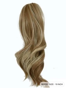 Wavy claw clip-on ponytail extensions Synthetic fluffy wig for ladies everyday use 10 " multicolor - Multicolor - View 2