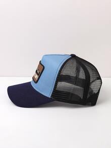 1 Mũ lưới thời trang mùa hè Unisex có logo thêu, thiết kế dạng lưới và khoét rỗng, thoáng khí, mũ bóng chày Thích hợp để mặc hàng ngày, hoạt động ngoài trời, chống nắng, biểu diễn khiêu vũ đường phố - Màu xanh lam - Xem 2