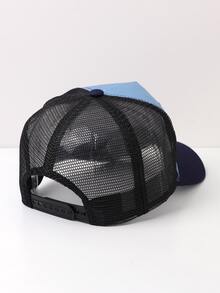 1 Mũ lưới thời trang mùa hè Unisex có logo thêu, thiết kế dạng lưới và khoét rỗng, thoáng khí, mũ bóng chày Thích hợp để mặc hàng ngày, hoạt động ngoài trời, chống nắng, biểu diễn khiêu vũ đường phố - Màu xanh lam - Xem 3