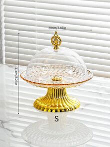 1pc Round Cake Stand With Cover - Multifunctional Dessert Display Set, Also Can Be Used As Cheese Platter, Suitable For Cheese, Chips, Dips And Fruit Plate, With Large Acrylic Dome Cover - Champagne - View 8
