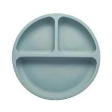 6件套简约硅胶餐具套装，经典耐用的灰蓝色婴儿餐具套装 - 霧霾藍 - 查看 3